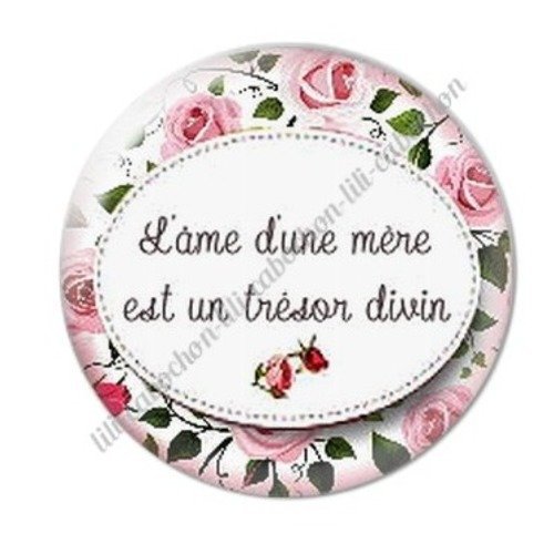 Cabochon résine à coller 25 mm maman c40