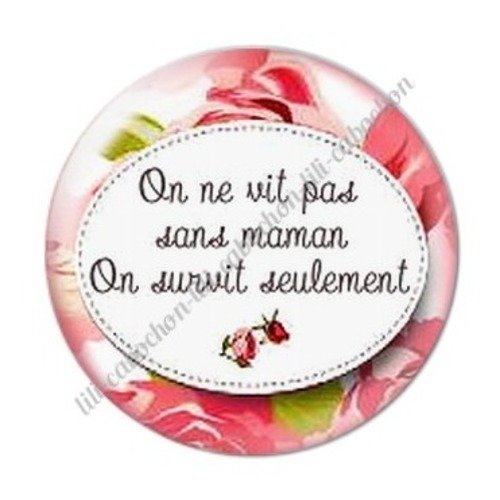 Cabochon résine à coller 25 mm maman c42