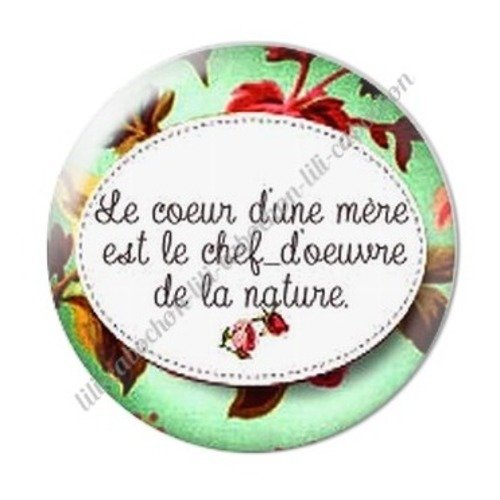Cabochon résine à coller 25 mm maman c43