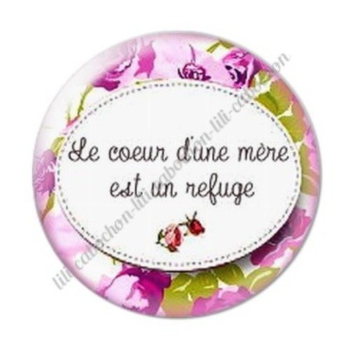 Cabochon résine à coller 25 mm maman c44