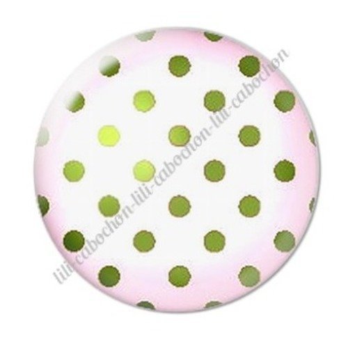 Cabochon résine à coller 25 mm maman  motifs fleurs pois c44