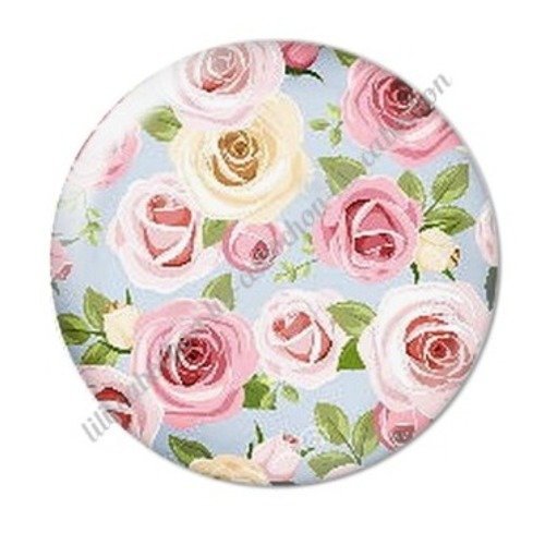 Cabochon résine à coller 25 mm maman  motifs fleurs pois c41b