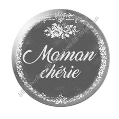 Cabochon résine à coller 25 mm maman c54