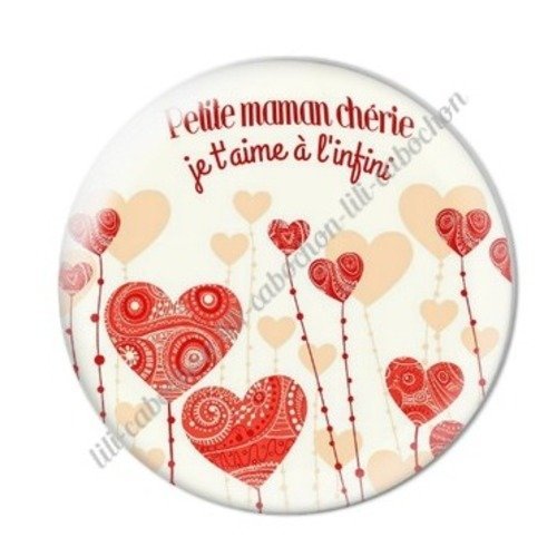 Cabochon résine à coller 25 mm maman c58