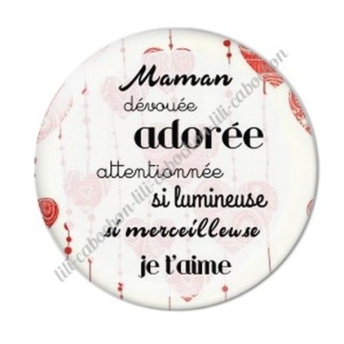 Cabochon résine à coller 25 mm maman c62