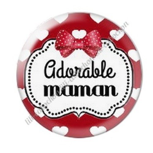 Cabochon résine à coller 25 mm maman c63
