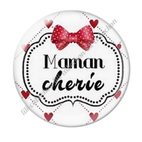 Cabochon résine à coller 25 mm maman c64
