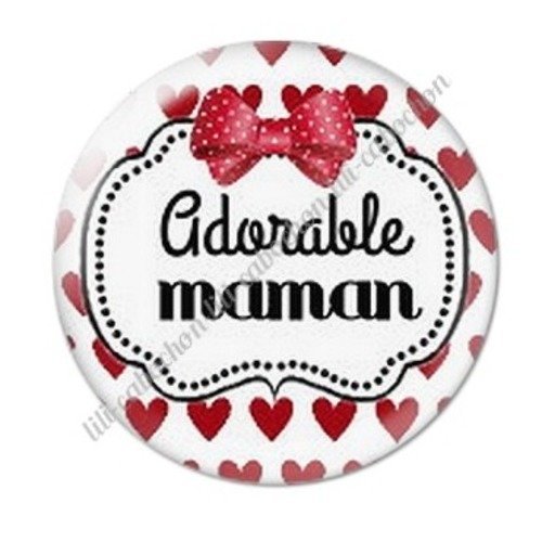 Cabochon résine à coller 25 mm maman c66