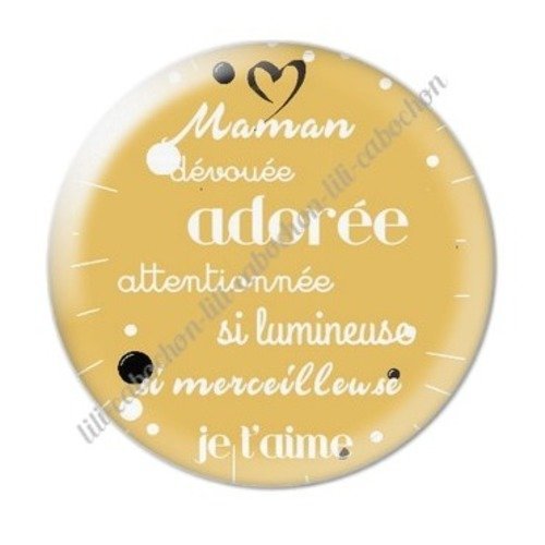 Cabochon résine à coller 25 mm maman c68