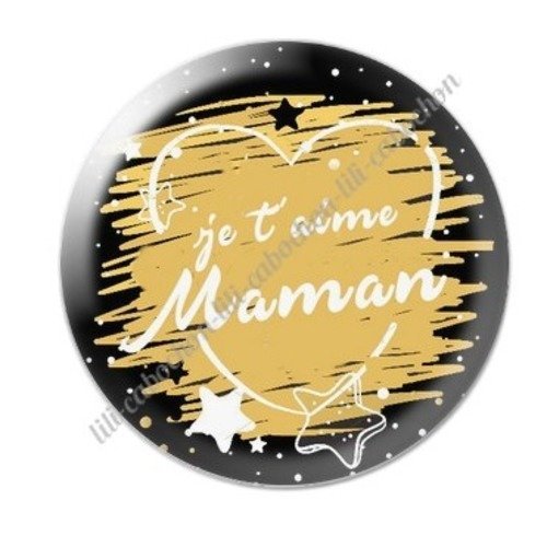 Cabochon résine à coller 25 mm maman c70