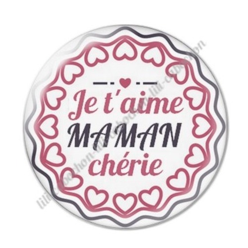 Cabochon résine à coller 25 mm maman d1