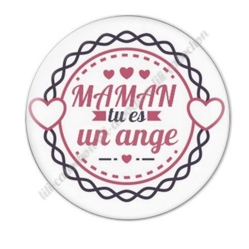 Cabochon résine à coller 25 mm maman d2