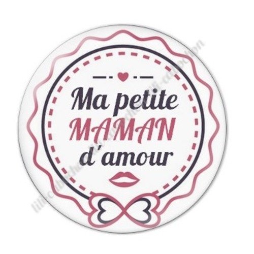 Cabochon résine à coller 25 mm maman d3