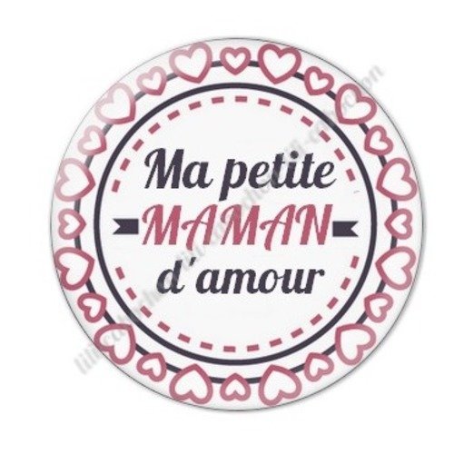 Cabochon résine à coller 25 mm maman d5