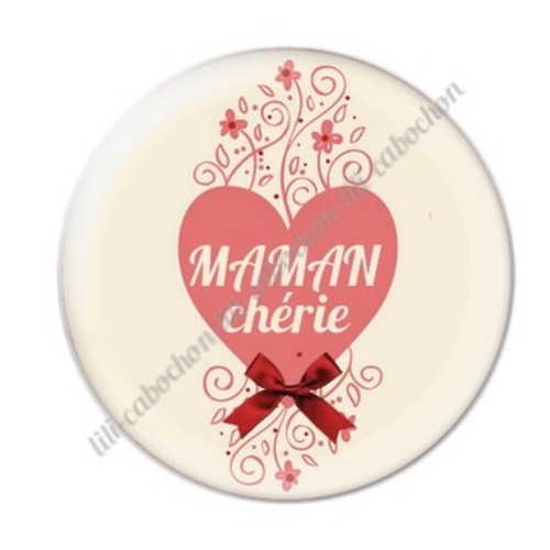 Cabochon résine à coller 25 mm maman d11