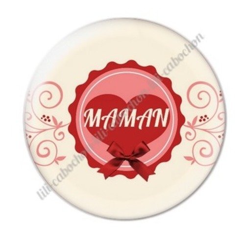 Cabochon résine à coller 25 mm maman d12