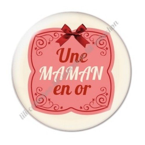 Cabochon résine à coller 25 mm maman d14