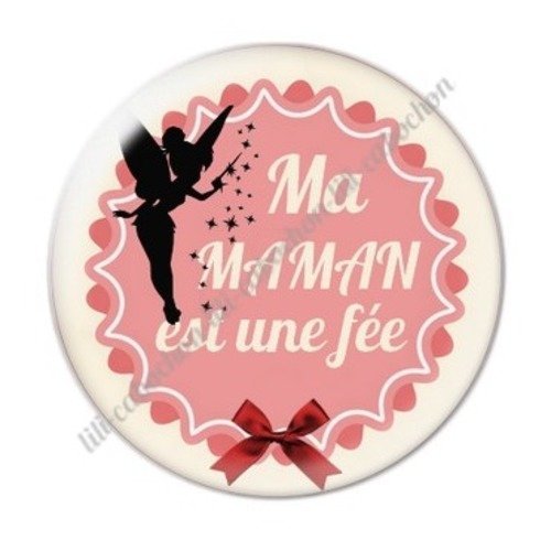 Cabochon résine à coller 25 mm maman d16