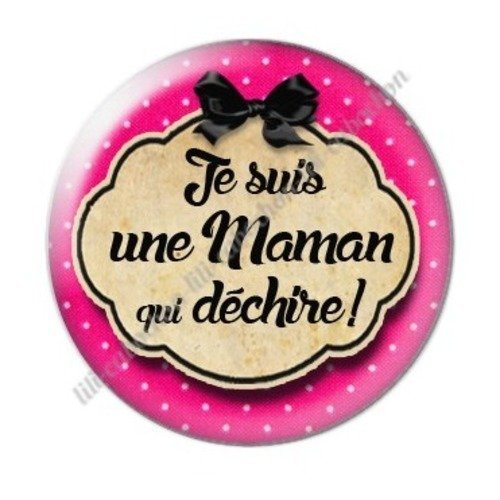 Cabochon résine à coller 25 mm maman e1