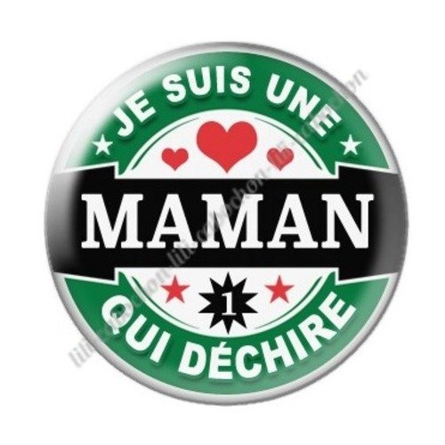 Cabochon résine à coller 25 mm maman e2