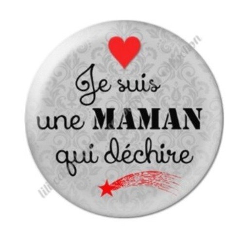 Cabochon résine à coller 25 mm maman e3