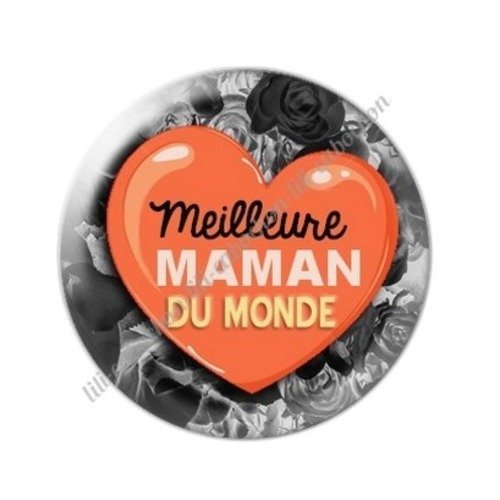 Cabochon résine à coller 25 mm maman f1