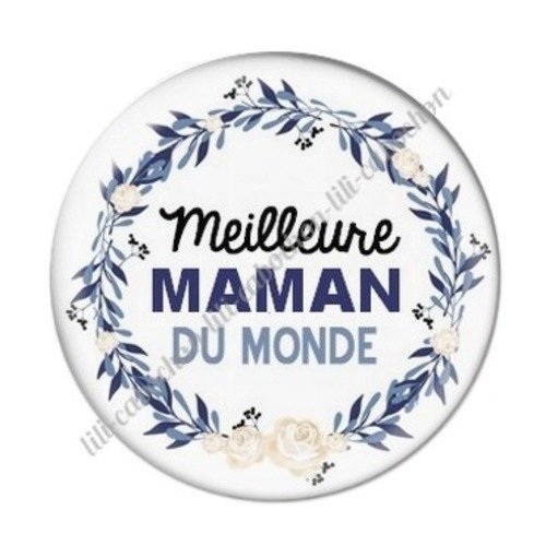 Cabochon résine à coller 25 mm maman f2