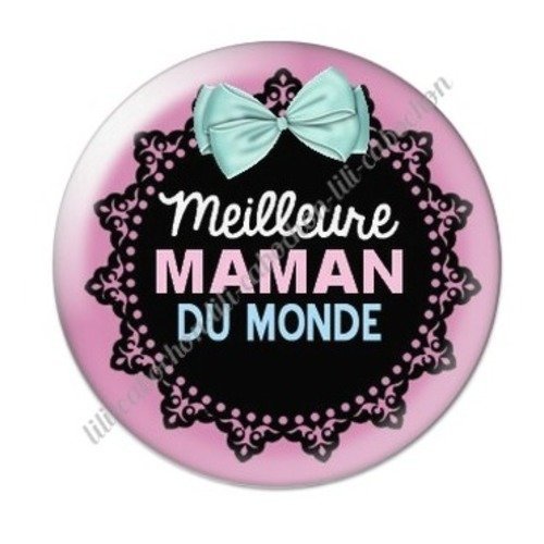 Cabochon résine à coller 25 mm maman f3