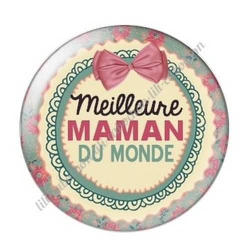 Cabochon résine à coller 25 mm maman f4