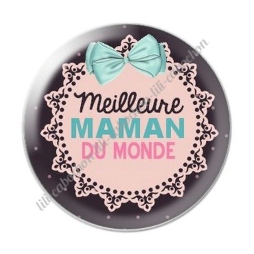 Cabochon résine à coller 25 mm maman f5