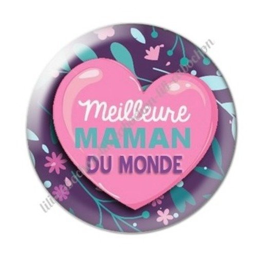 Cabochon résine à coller 25 mm maman f6