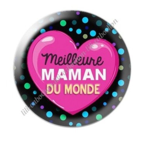 Cabochon résine à coller 25 mm maman f7
