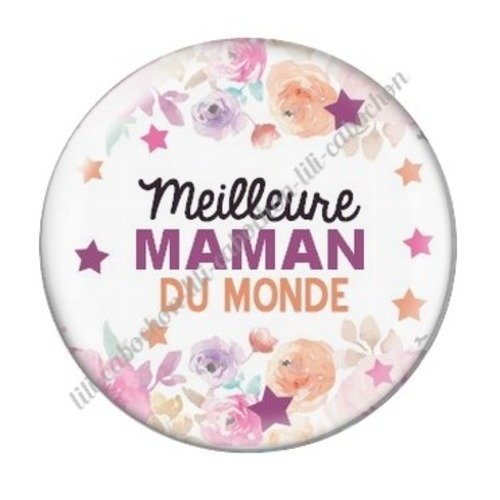 Cabochon résine à coller 25 mm maman f9