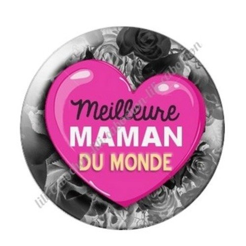 Cabochon résine à coller 25 mm maman f12