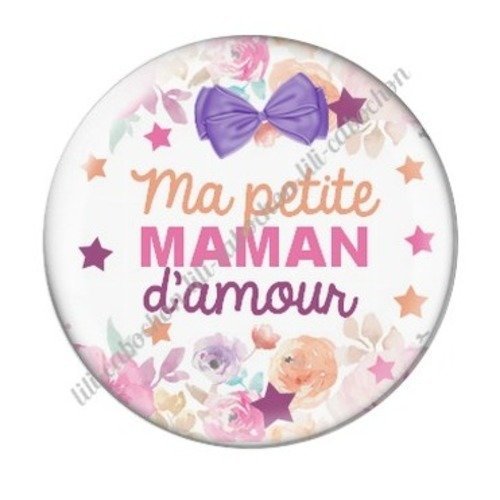 Cabochon résine à coller 25 mm maman f14