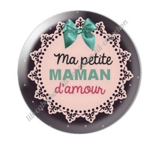 Cabochon résine à coller 25 mm maman f16