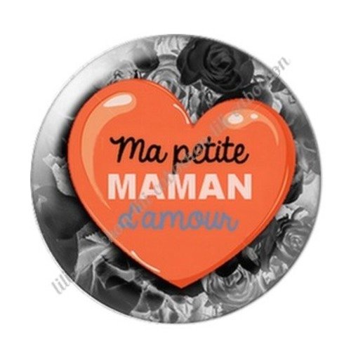 Cabochon résine à coller 25 mm maman f20
