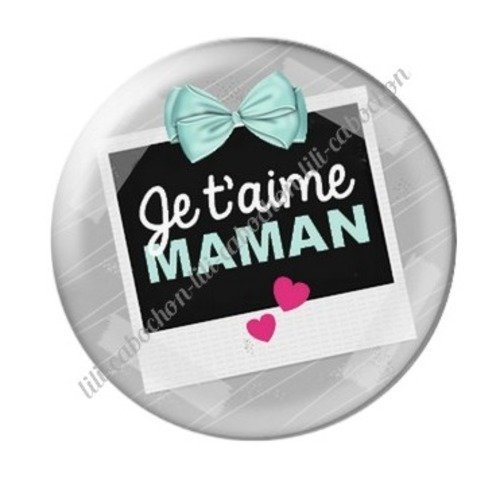 Cabochon résine à coller 25 mm maman f23