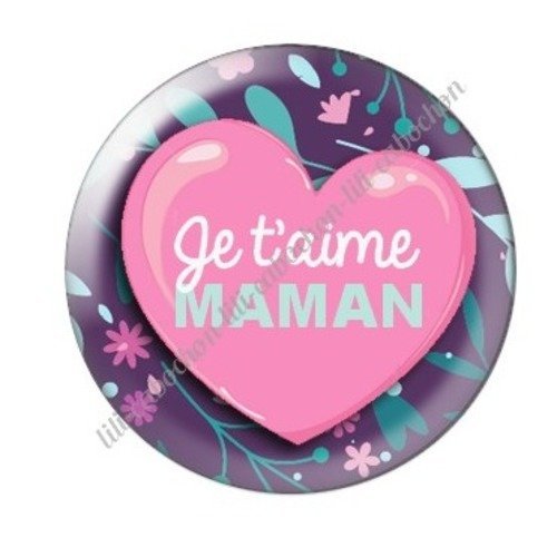 Cabochon résine à coller 25 mm maman f24