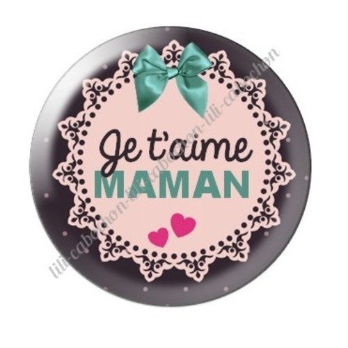 Cabochon résine à coller 25 mm maman f25