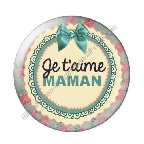 Cabochon résine à coller 25 mm maman f28