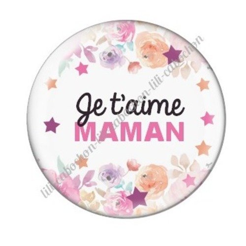 Cabochon résine à coller 25 mm maman f30