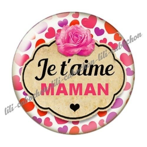 Cabochon résine à coller 25 mm maman f34