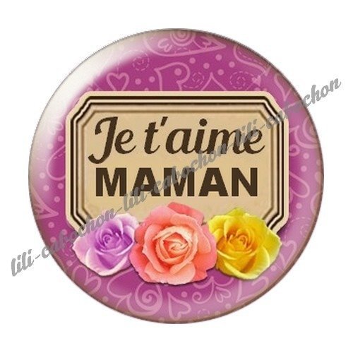 Cabochon résine à coller 25 mm maman f38