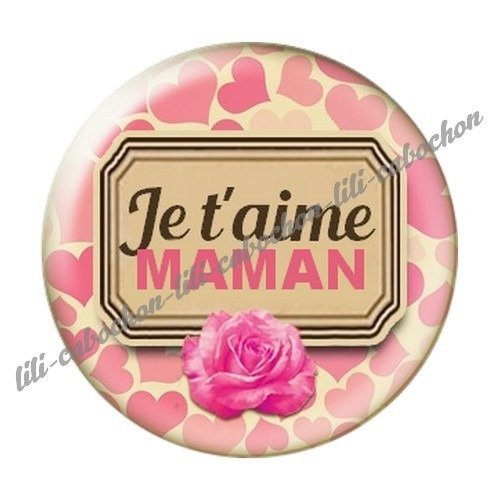 Cabochon résine à coller 25 mm maman f41