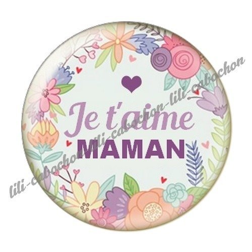 Cabochon résine à coller 25 mm maman f42