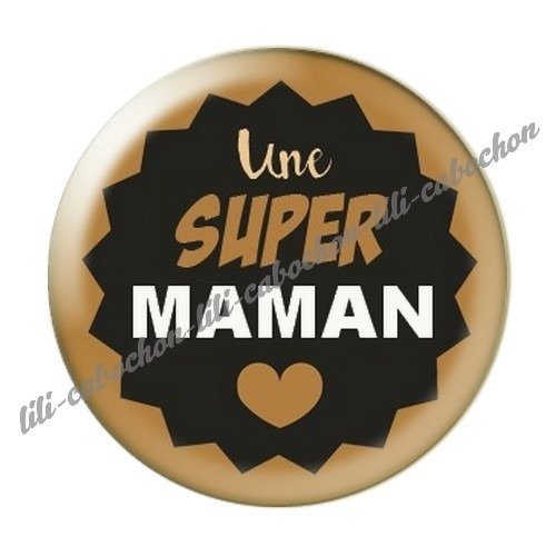 Cabochon résine à coller 25 mm maman f46