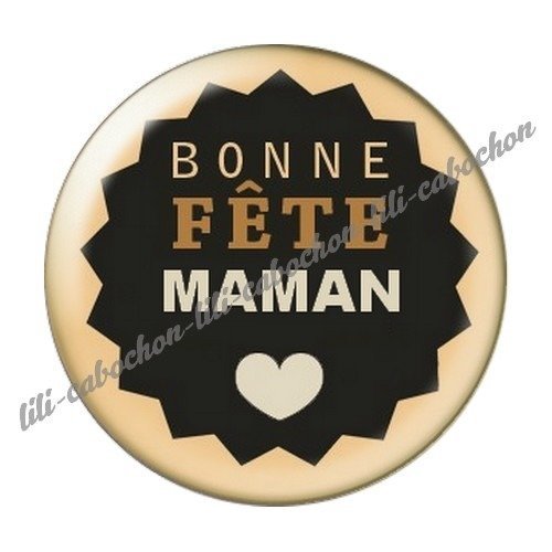 Cabochon résine à coller 25 mm maman f53