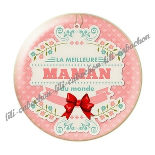 Cabochon résine à coller 25 mm maman f54