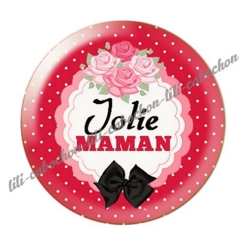 Cabochon résine à coller 25 mm maman f55